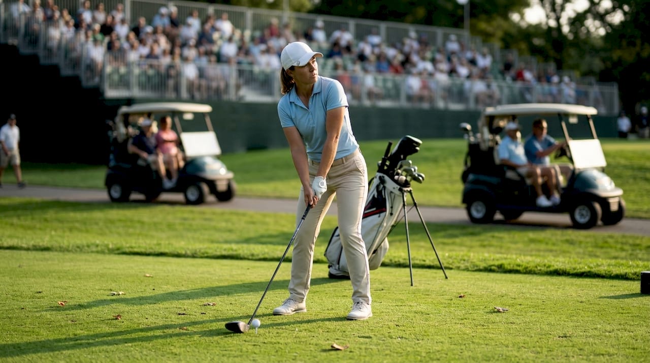 Jugadora de golf se prepara para competir en el torneo de la LPGA