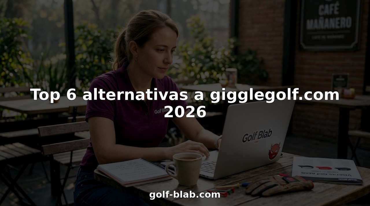 Una mujer sentada en la mesa de la cocina investiga opciones para practicar golf.
