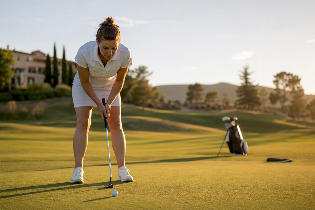 LPGA golfer aiming at putting apex spot