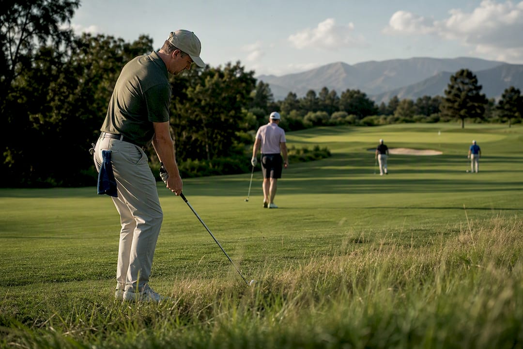 Golfers moving efficiently between shots