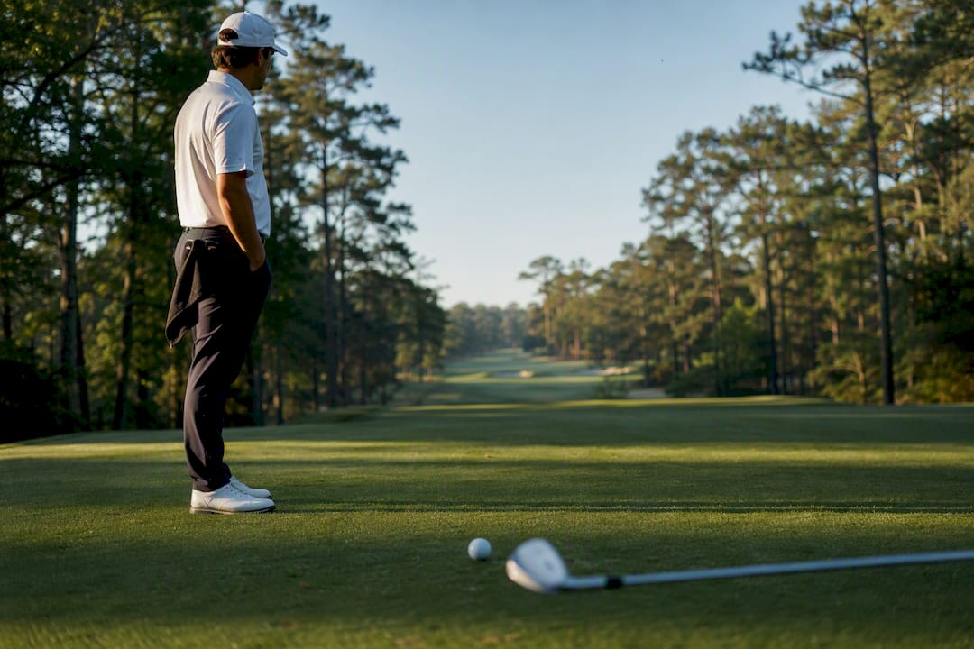 Golfer visualizing an approach shot