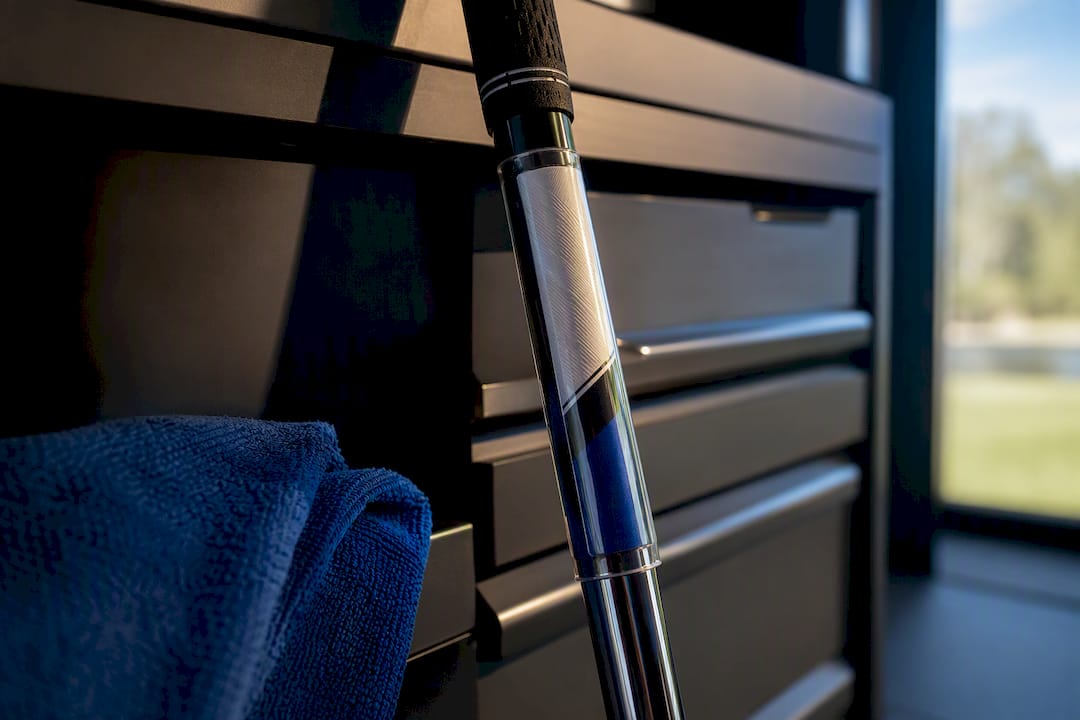 Laminated label edge on golf club shaft