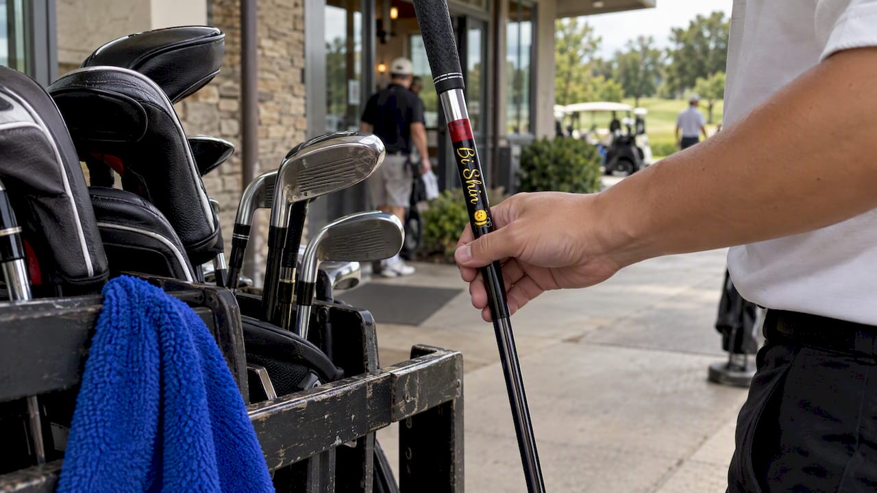 Custom labels identifying golf clubs